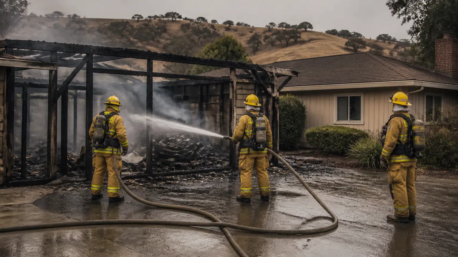 Crews contain garage fire in Paso Robles