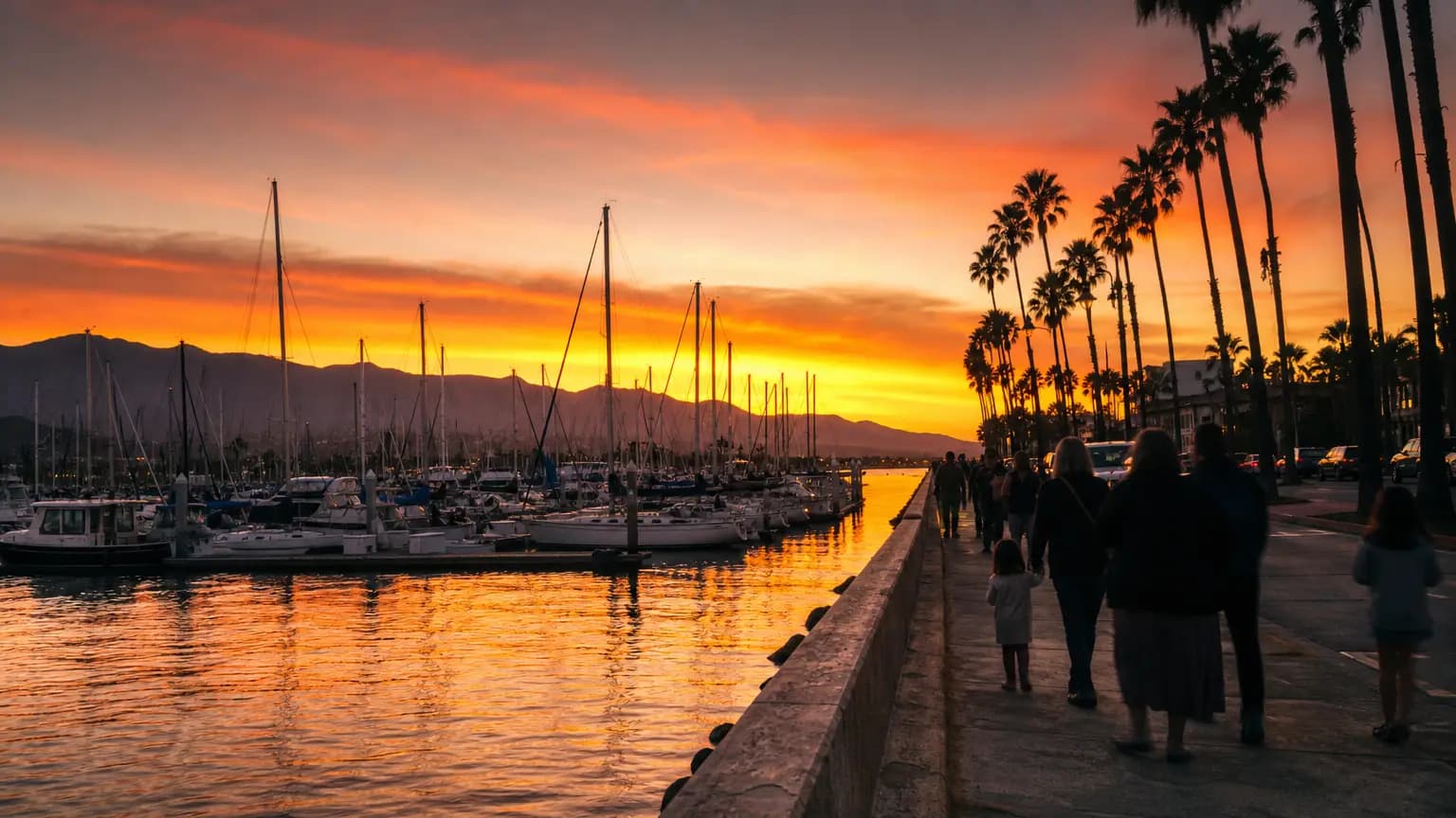 Santa Barbara Harbor Sunset