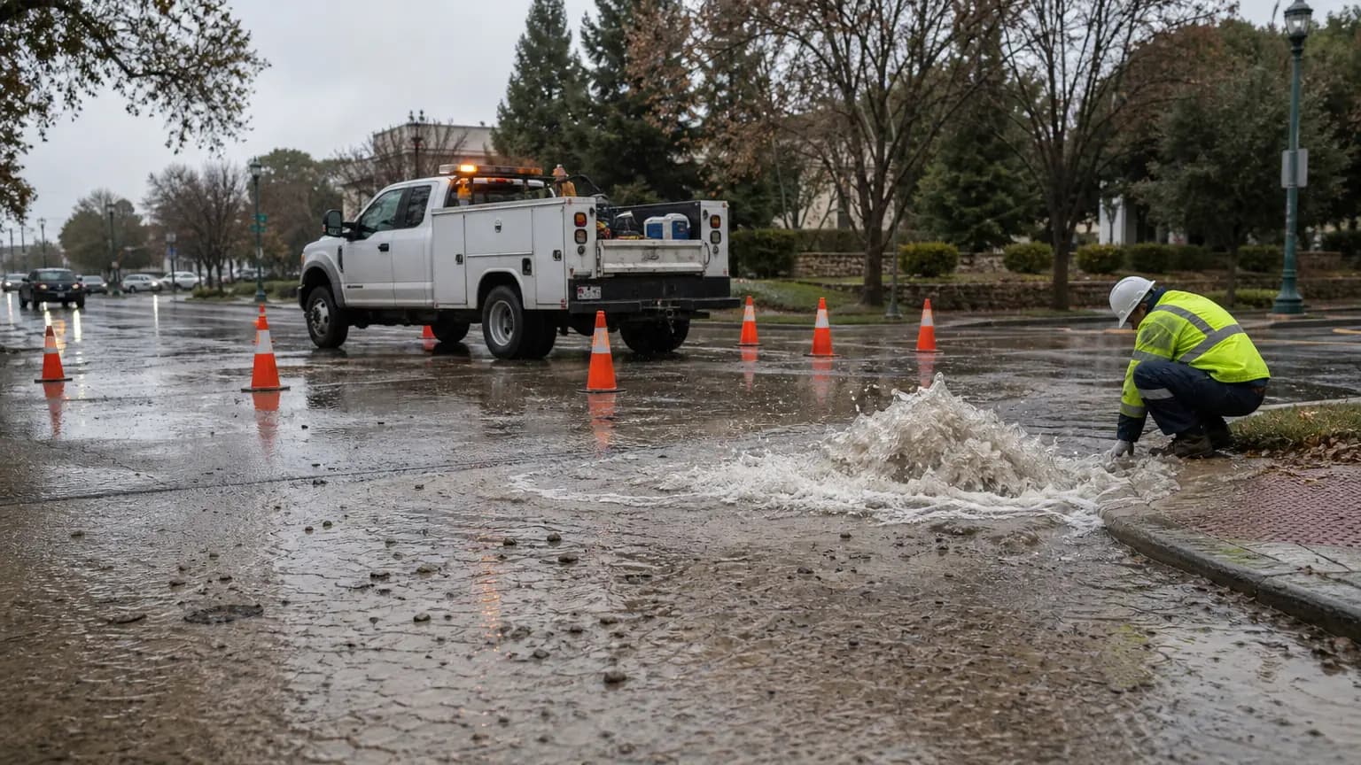 Water main break disrupts traffic, water service