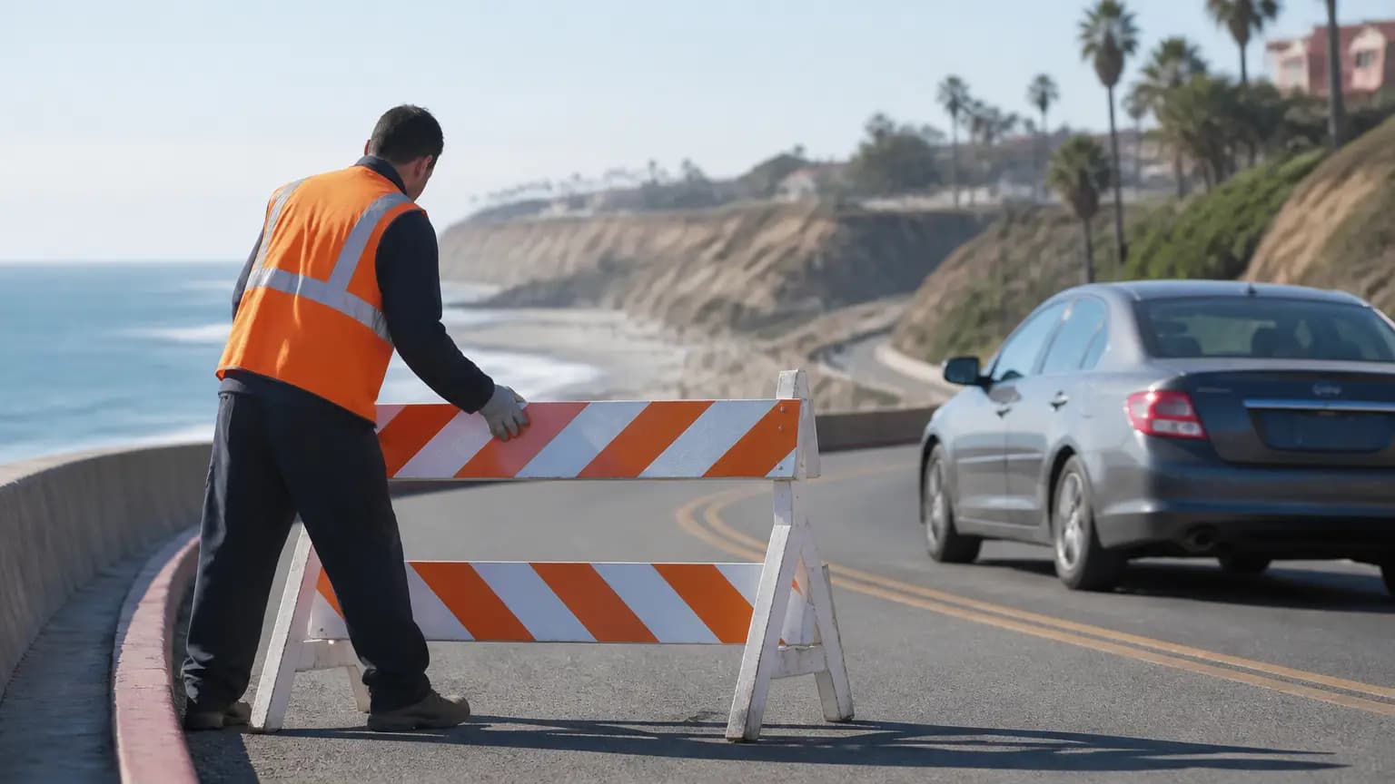 Cliff Drive Barricades Reduced While Traffic Study Continues