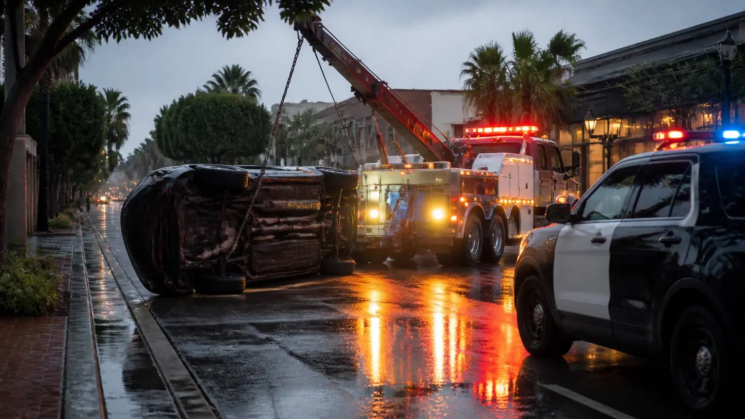 Driver Arrested on Felony Charges After Rollover Crash in Downtown Santa Barbara