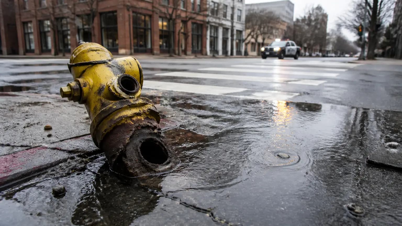 Driver hits fire hydrant in downtown San Luis Obispo, then flees