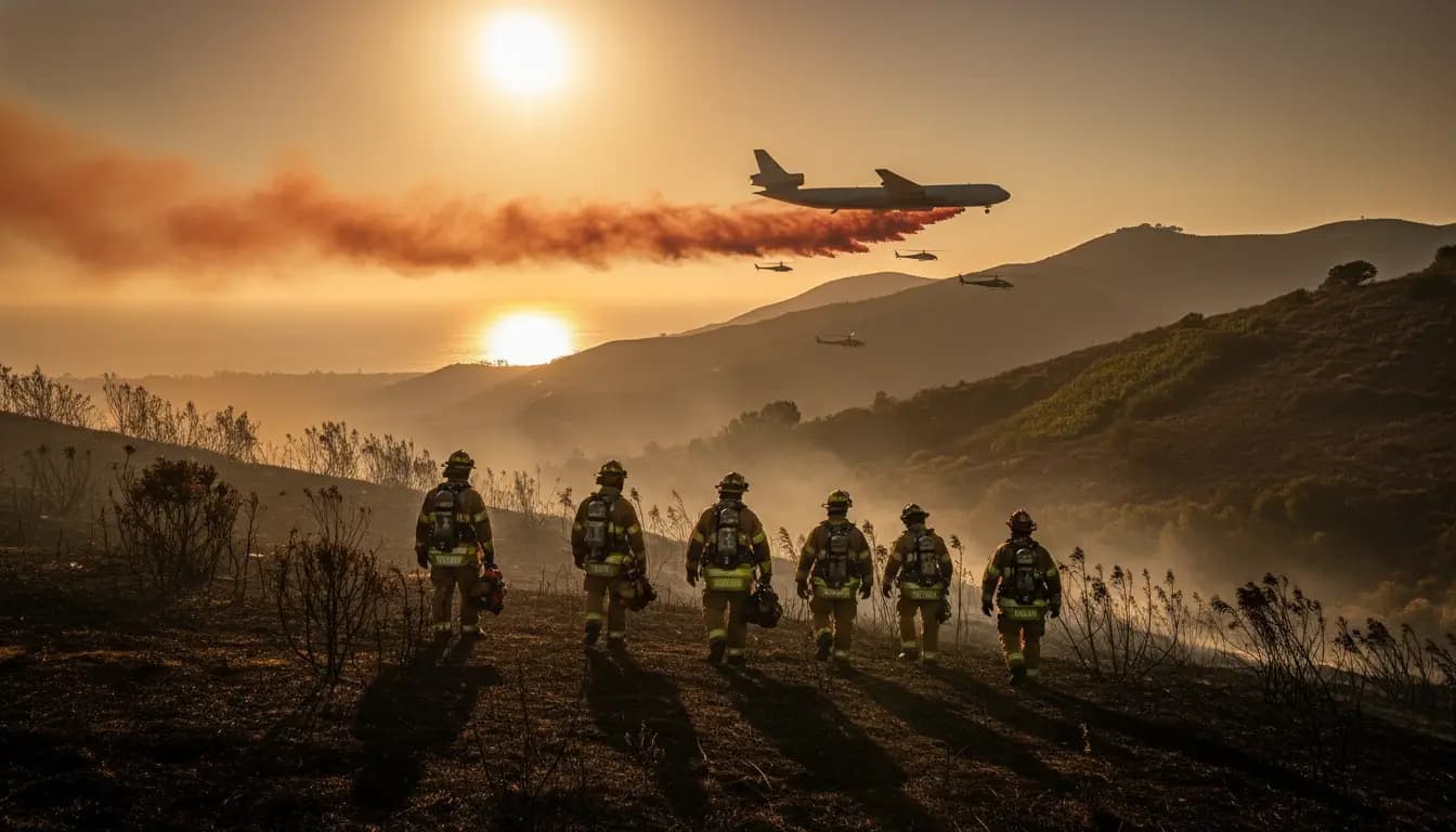 Firefighters gain ground on Sandy fire after overnight air assault