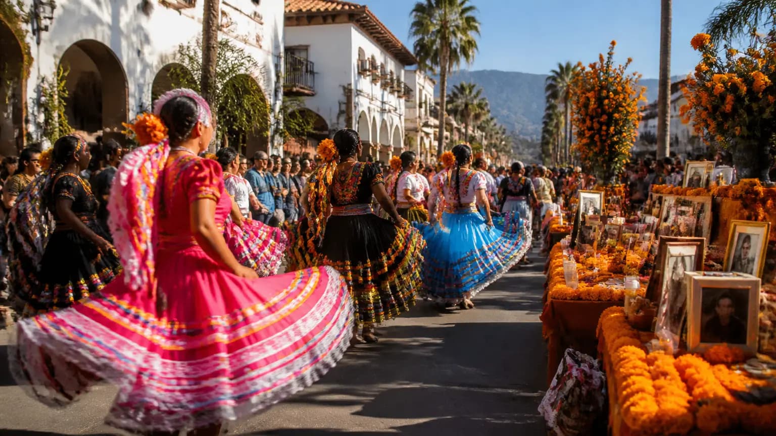 Large Crowds Gather for Día de los Muertos Calenda in Santa Barbara