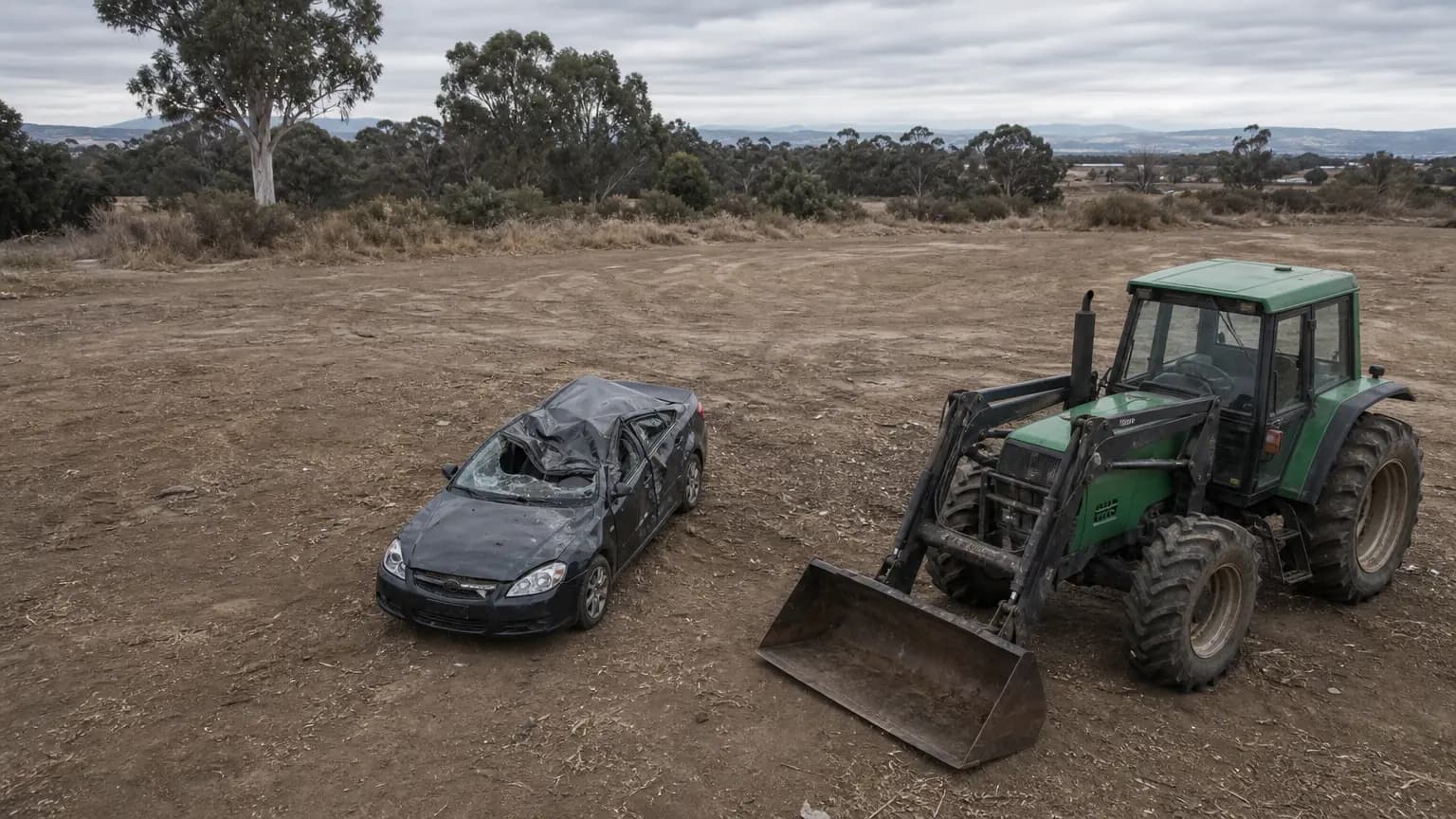 Man Allegedly Crushes Occupied Car with Tractor During Argument in Santa Maria