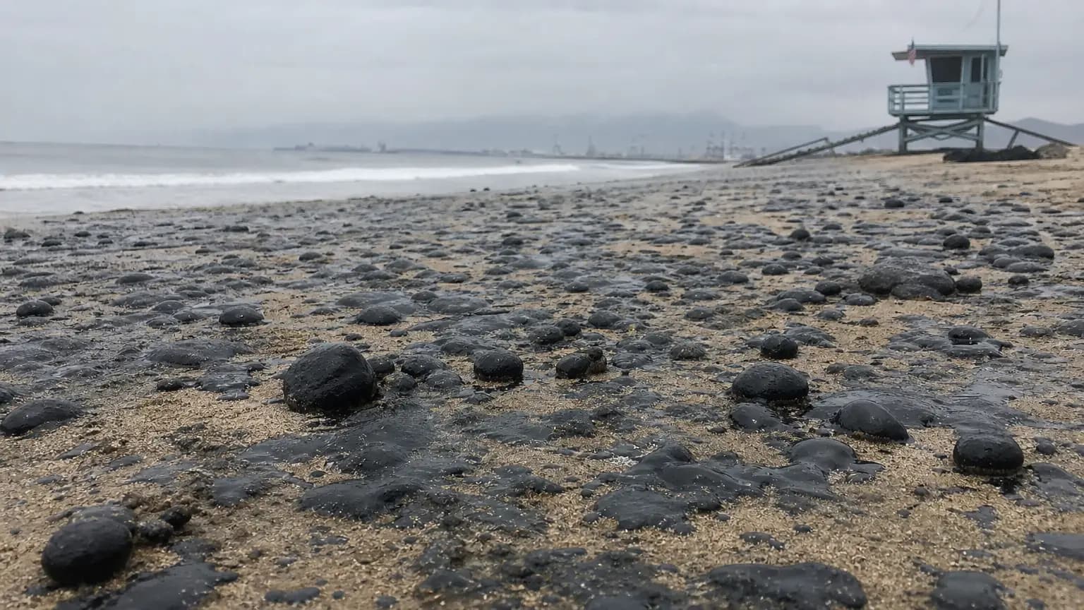 Unusual Amount of Oil and Tar Reported on Beaches Across South Coast