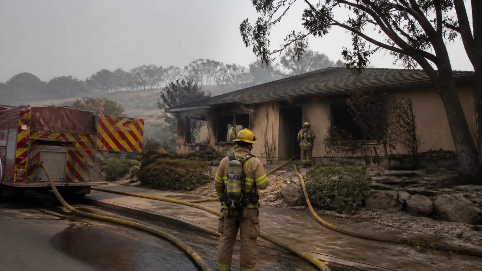 Vehicles burning at San Luis Obispo water treatment plant